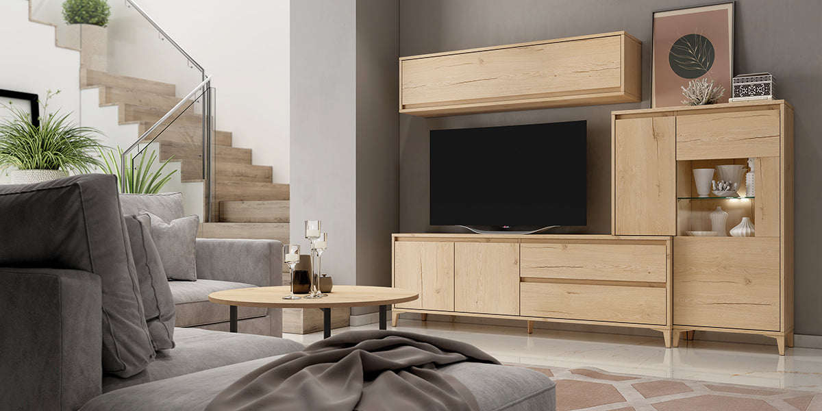 Composición Mueble TV Complet Roble Montseny SKEMA-2